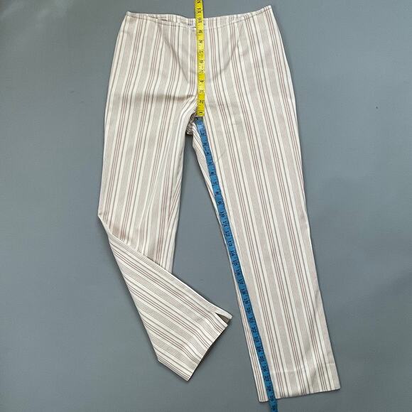 Moschino Cheap and Chic Cotton Striped Low-Waist Trouser Cream Tan Pinstripe sz8 - Picture 7 of 11